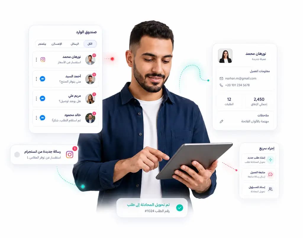 Instagram and Messenger conversations unified inside Taloo: Convert to order