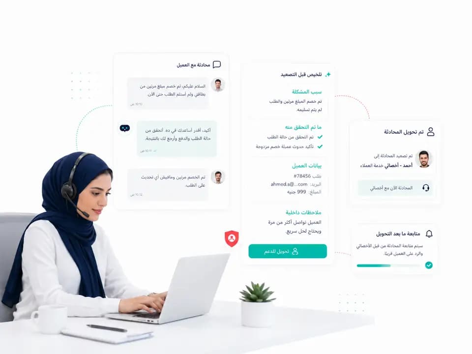 Taloo AI reply suggestions inside a customer conversation: Pre-escalation summary