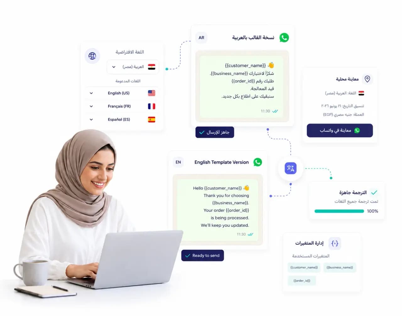 WhatsApp campaign planning and follow-up inside Taloo: Template languages