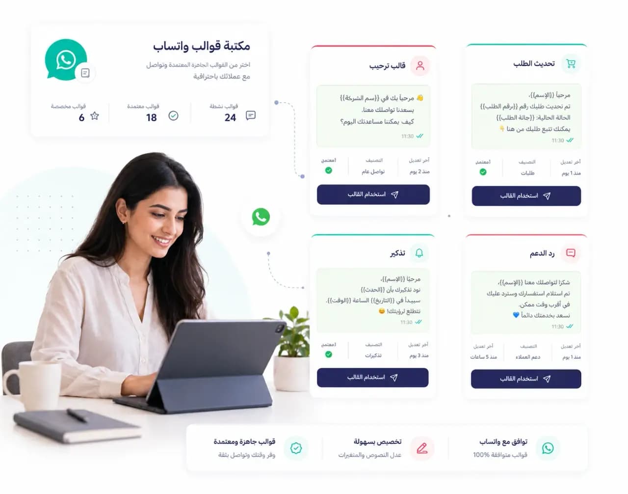 WhatsApp campaign planning and follow-up inside Taloo: Template library